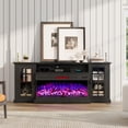 thumbnail image 4 of VANACC 75in 3-Sided Glass Fireplace TV Stand for TVs up to 85", Black, 4 of 10