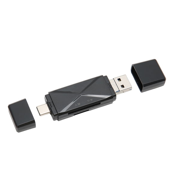 Lector de tarjetas de almacenamiento USB 3 en 1 USB C USB 3.0 MICRO USB Lector de tarjetas de memoria de tarjetas de almacenamiento portátil con 3 conectores negro