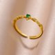 thumbnail image 1 of Gold Color Stainless Steel Ring for Women Colorful Cubic Zircon Heart Opening Adjustable Ring Fashion Jewelry Wedding Gift, 1 of 5