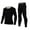Black, variant on successthop Mens Base Layer Set Loose Comfortable Long Sleeve Crewneck Tops and Soft Leggings Solid Breathable Gray L