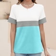 thumbnail image 5 of Rezuofi 1 Pcs Women’s T Shirts Short Sleeve Color Block Tops Casual Summer Fashion Tees, 5 of 7