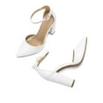 thumbnail image 5 of BURUDANI Women Fashion Ankle Strap Pump Shoes High Chunky Heel Pump Shoes Pointed Toe Dress Shoes, 5 of 8