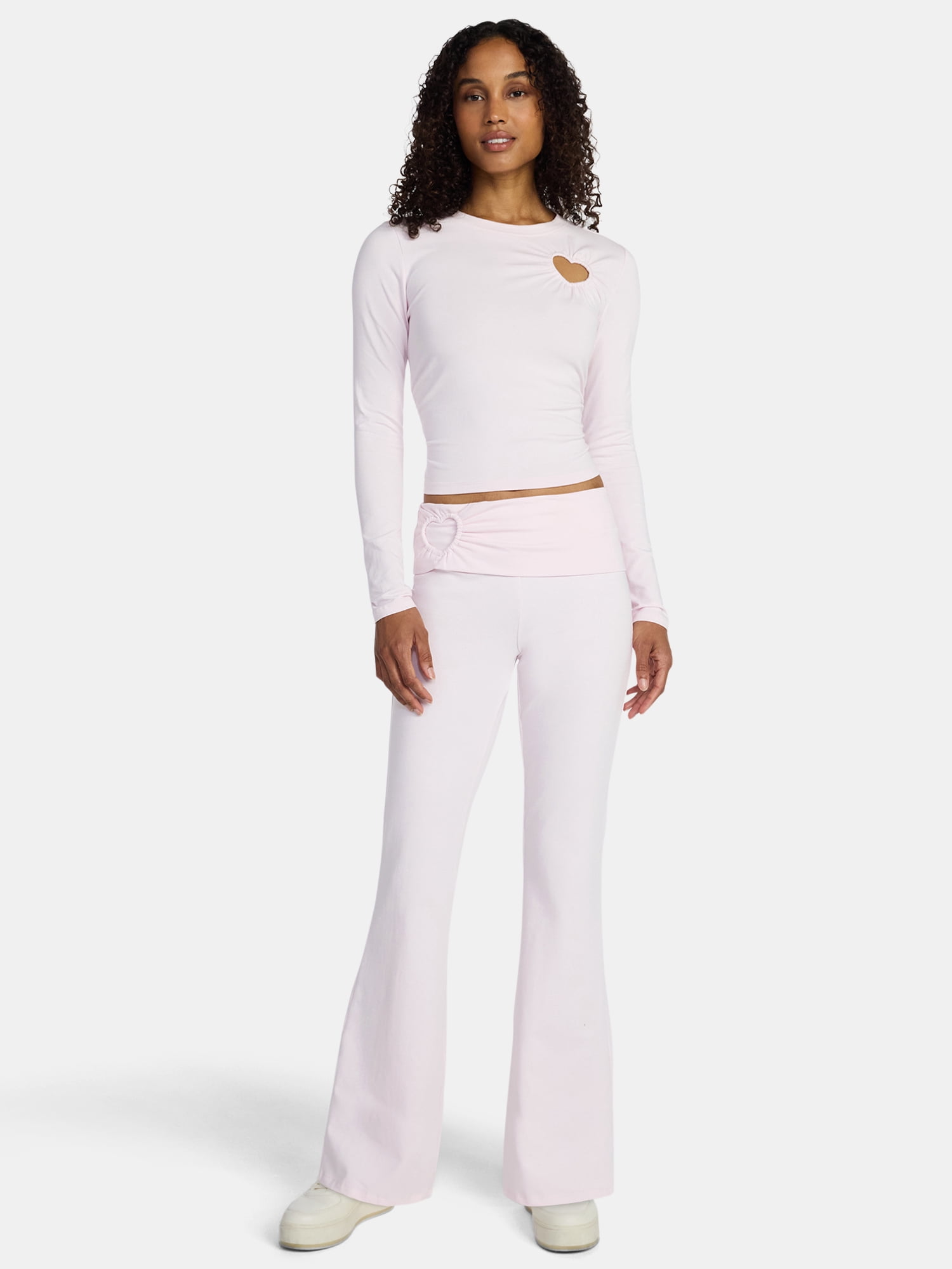 Madden NYC Women’s Heart Top with Long Sleeves, Sizes XXS-XXL