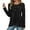 Black, variant on EDFBUYKRS Womens 3/4 Sleeve Tops, Shirts for Women Long Sleeve Work Womens Fall Tops Dressy Collared Pullover Shirts for Women Womens Graphic Tees V Neck S