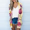 thumbnail image 4 of Women's Printed Kimono Coat – Hand-Tied Floral Chiffon Cover-Up with Bohemian Print | Beach-to-Street Lightweight Layer, 4 of 7