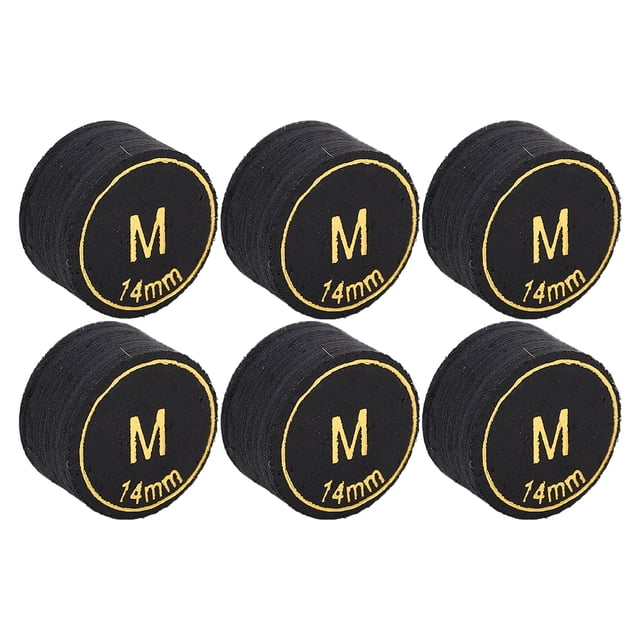Embouts de Queue de Billard, 6 Pcs Embouts de Queue de Billard Professionnels à Plusieurs Couches de 14 mm, Trousse de Remplacement pour Queue de Billard Snooker