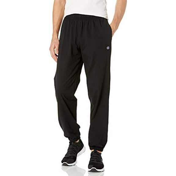 Champion Men's Closed Bottom Light Weight Jersey Jogger, Black, Large