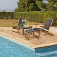 thumbnail image 2 of Patiojoy 2PCS Patio Folding Rattan Chaise Lounge Chair Acacia Wooden Frame W/ Retractable Footrest for Poolside&Patio, 2 of 8