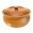 thumbnail image 1 of Ripple Teak Wood Bowl with Lid - Jumbo, 1 of 5