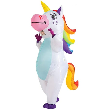 Gold Toy Inflatable Costume Unicorn Full Body Unicorn Air Blow-up Deluxe Halloween Costume - Adult