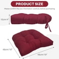 thumbnail image 2 of Eurhowing Water Resistant Seat Cushions 19x19x4 Inch, 2-Pack Outdoor Chair Cushions with Ties, High-Density Foam Patio Furniture Cushions, Burgundy, 2 of 6