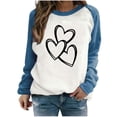thumbnail image 1 of Cameland Hauts pour Femmes Mode Automne Manches Longues Sweatshirts Imprimé Cœur Col Rond Pull Décontracté Blouses, 1 of 3