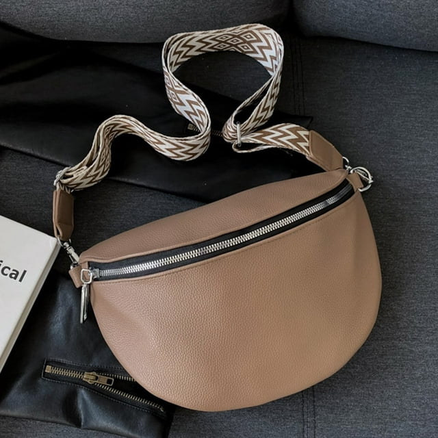 PU Leather Belt Bag Adjustable Shoulder Straps Zip Shoulder Bag Bolso Fanny Pack