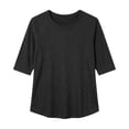 thumbnail image 5 of Womens Tops Crew Neck Elbow Length Sleeve Tshirts for Women Summer Fall Dressy Casual Pullover T-Shirts, 5 of 5