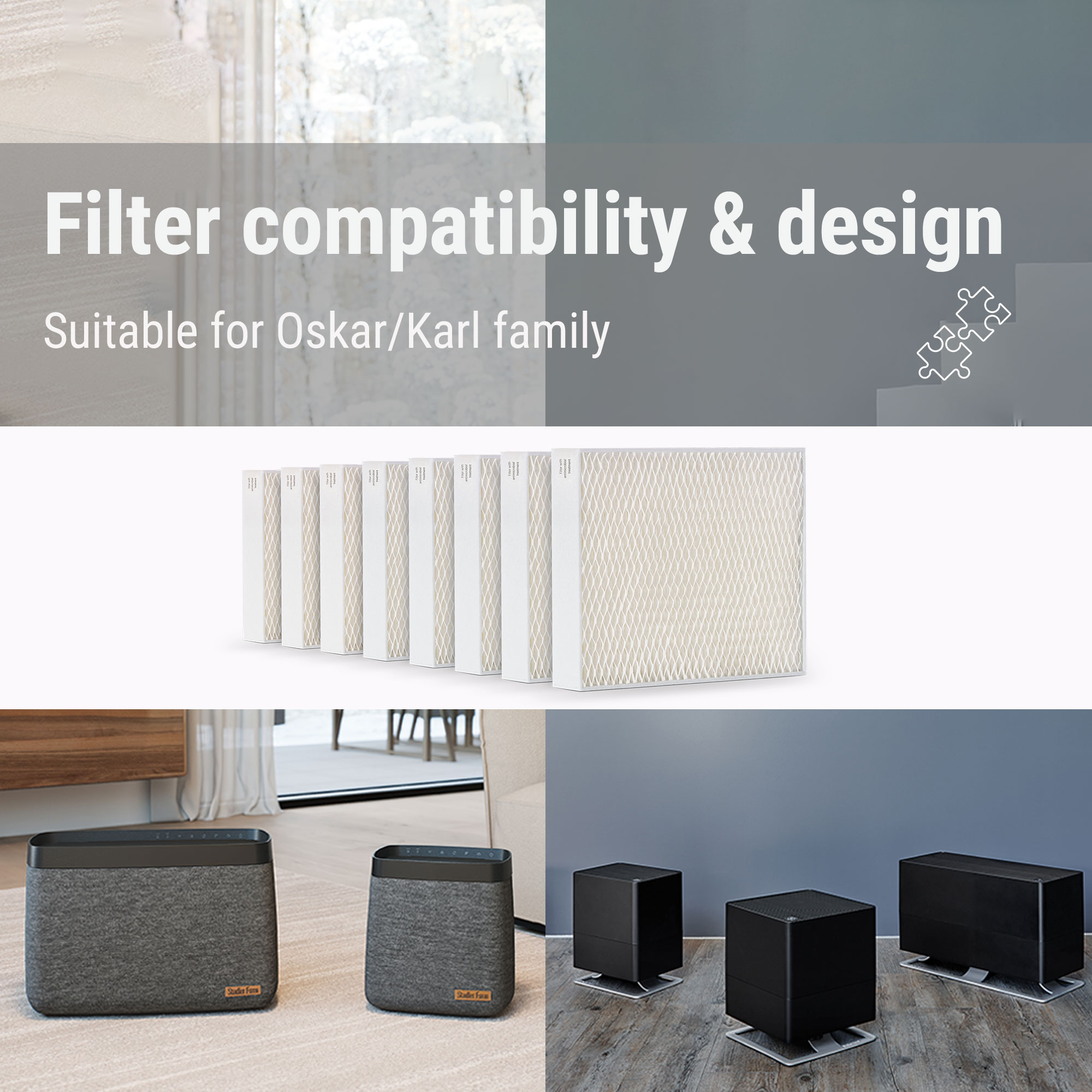 Stadler Form humidifier wicks, efficient and hygienic, first-class humidification performance, suitable for the humidifiers of the Oskar and Karl family, set of 8 pieces