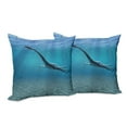 thumbnail image 6 of Ambesonne Blue Throw Pillow Cover 2 Pack, Aquatic Dinosaur, 20", Blue, 6 of 6