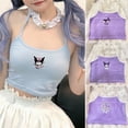 thumbnail image 2 of Sanrio Kuromi-Camiseta sin mangas con estampado de dibujos animados para mujer, ropa sin mangas con cuello colgante, ajustada, estilo Y2k, Kawaii, ideal para regalo, 2 of 7