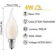 thumbnail image 2 of E14 LED Filament Bulbs, Warm White, Dimmable, 4W, Edison Style, Pack of 10, 2 of 5