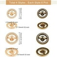 thumbnail image 2 of 24Pcs Bee Pattern Shank Buttons 18mm Flat Round Alloy Enamel Buttons with Rhinestone Golden Metal Blazer Button Set, 2 of 9