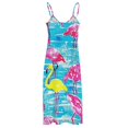 thumbnail image 5 of Flamingo Pattern Sleeveless Dress Woman Fashion Long Dresses Women's Summer Suit Dress Summer 2025 Women, 5 of 7