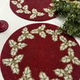 thumbnail image 4 of Set of 6, Christmas Special beaded placemat, 14 inch, gifts, holly berry design, red white gold, 4 of 4