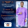 thumbnail image 2 of Disposable Lab Coat 43 Inches Long Medium Pack of 10  SMS Medical Coats with 3 Pockets, 2 of 8