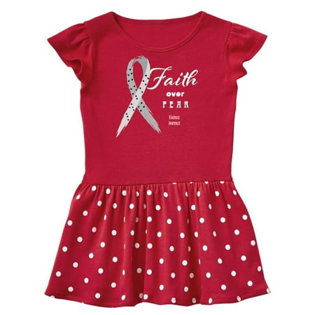 

Inktastic Faith Over Fear Blindness Awareness with Ribbon Gift Toddler Girl Dress