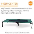 thumbnail image 5 of K&H Pet Products Original Pet Cot Replacement Cover (Cot Sold Separately) Green/Black X-Large 50 X 32 Inches, 5 of 8