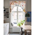 thumbnail image 4 of Fall Pumpkin Swag Valances for Windows, Small Curtains Drapes, Orange White Thanksgiving Maple Leaf Kitchen Window Curtains Over Sink Rod Pocket Window Treatment Valance for Bedroom/Bathroom 56"x36", 4 of 5
