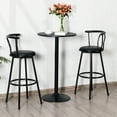 thumbnail image 5 of Gymax 6 PCS Round Pub Table 24'' Bistro Bar Cocktail Table w/Metal Base Black, 5 of 10