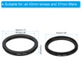 thumbnail image 2 of Uxcell 43mm-37mm Metal Step Down Ring, Camera Lens Filter Adapter Ring for Camera Lenses Hood, Black, 2 of 5