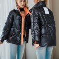 thumbnail image 3 of Lovskoo Womens Winter Coats Quilted Jacket Zipper Long Sleeve Hooded Cotton Padded Jacket Black, 3 of 6
