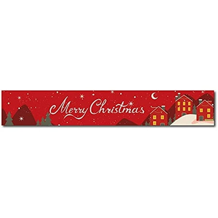 

Merry Christmas Table Runner Winter Snowflake Washable Cotton and Linen Red Dresser Decor for Xmas New Year Family Dinner Holiday Party Wedding Table Runners Decoration 70.8 x 11.8inch