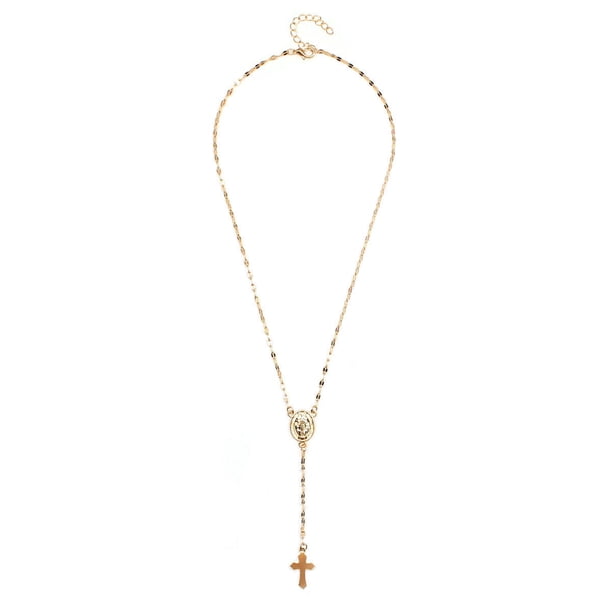 Collar de cruz tricolor para mujer, colgante de joyería de moda para mujer