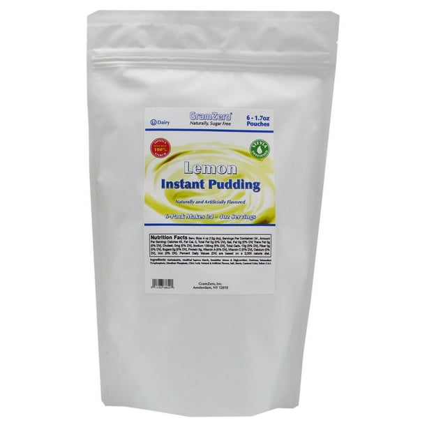 GramZero Stevia Sweetened Sugar Free Pudding Mix Flavor Lemon