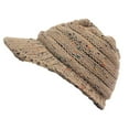thumbnail image 3 of Herrnalise Women Multicolor Stitching Outdoor Plush Hats Crochet Knit Beanie Cap Peaked Cap, 3 of 3