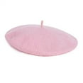 thumbnail image 2 of QLEICOM Beret Hats for Women,Women Solid Color Beret with Plush Fleece Lining and Structured for Artistic Fashion and Winter Warmth Pink, 2 of 3