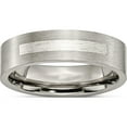 thumbnail image 1 of Titanium/Silver Two-Tone Titanium Brushed With Sterling Silver Inlay 6mm Flat Band (Size 7.5) Made In China tb367-7.5, 1 of 5