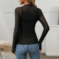 thumbnail image 4 of JIUWEN Women's Basic Long Sleeves Mesh Sheer Tops-Black-L,Sheer Tops for Women,Mesh Long Sleeve Tops for Women, 4 of 6