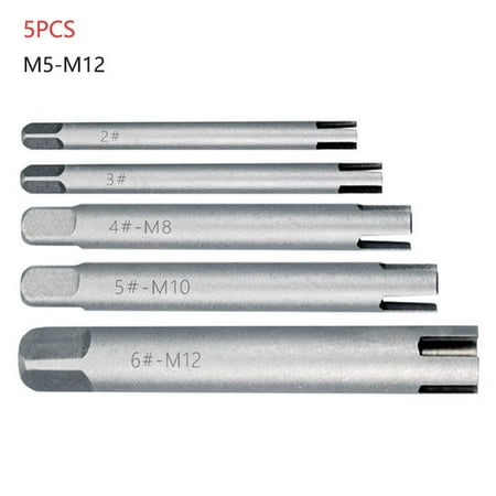 

5pcs M5-M12 Broken Tap Extractor Guide Easy Wire Screw Remover Tools Drill Bits