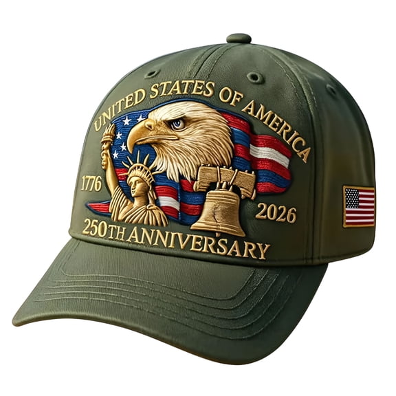 TELOLY 250Th Anniversary Hat Bald Printed Patriotic Baseball Cap for Men Women