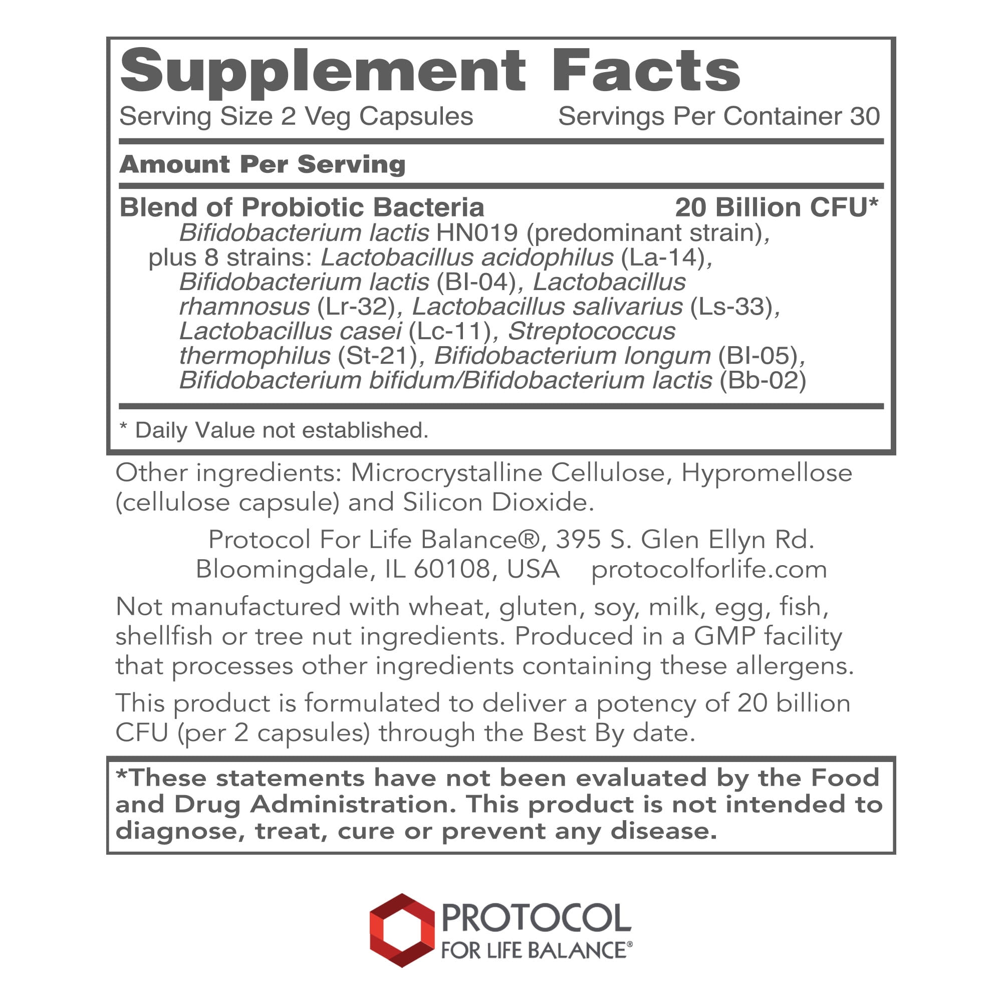 Protocol for Life Balance Bifido Digest - GI Health - 60 Veg Caps
