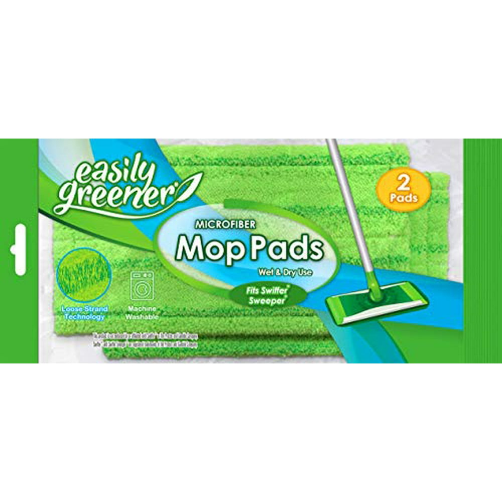 Swiffer Sweeper Compatible, Microfiber Mop Pads by Easily Greener, Reusable Refills for Wet and