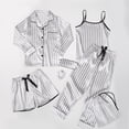 thumbnail image 4 of Tween Girls Silk Pajama 7 Piece Striped Sleepwear Loungewear Outfit Kids Home Clothes, 4 of 4