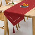 thumbnail image 4 of Red Linen Table Runner 32 x 180 cm, High Quality Table Runner, Plain Table Runner, Modern, Easy Care for Dining Table, Coffee Table, Restaurant, Decoration, 4 of 5
