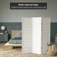 thumbnail image 2 of Red Lantern 5 ft. Tall Window Pane Shoji Screen - White - 3 Panels, 2 of 7