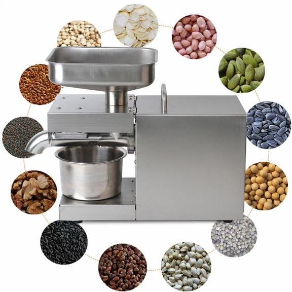Oil Press Machine, Oil Press, Small Commercial Oil Extractor, 110V, Dual Mode Cold & Hot Press, 200°F Heating, Nutrition Preserved, High Output, Aroma Enrichment