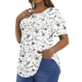 thumbnail image 3 of Fantaslook Blouses for Women Pleated Short Sleeve Tunic Tops Dressy Casual Summer Shirts, 3 of 9