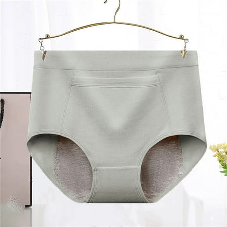 YDDIAN Panties for Women Cotton Bikini Brief Underwear Lace Patchwork Underpants 3 Packs Briefs Plus Size Seamless Panty Light Gray 4X-Large
