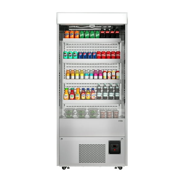 36 in. Open-Air Merchandiser Grab and Go Refrigerator, 18 cu. ft. in Stainless Steel (KM-CDA-18C-SS)